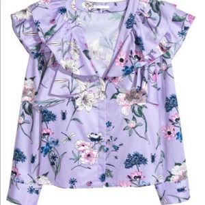 H&M Purple Floral Blouse